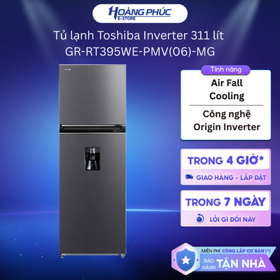 GR-RT395WE-PMV(06)-MG | Tủ lạnh Toshiba Inverter 311 lít - Lấy nước ngoài tiện lợi {Ship HCM 0Đ}