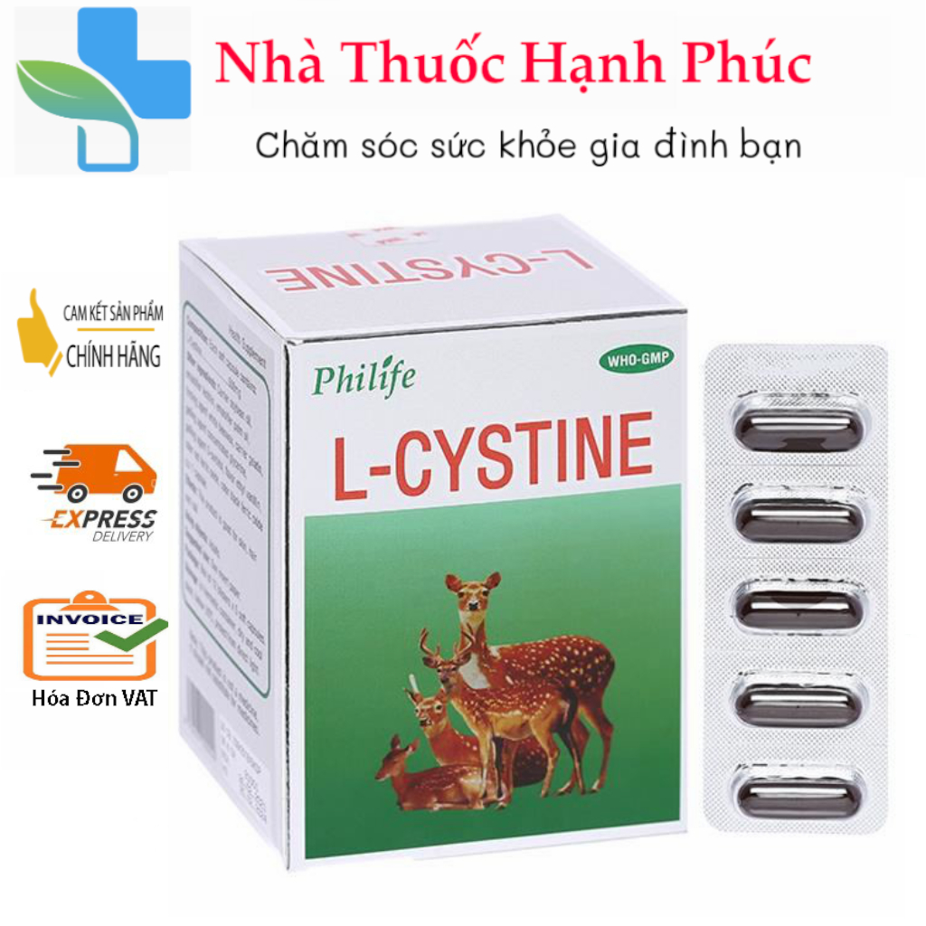 Viên uống L-cystine 500mg của Phil - Hỗ trợ đẹp da, giảm rụng tóc