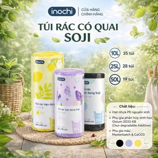 Túi rác tiện dụng Inochi - Soji màu Đen và loại có hương thơm size 10L, 25L, 50L