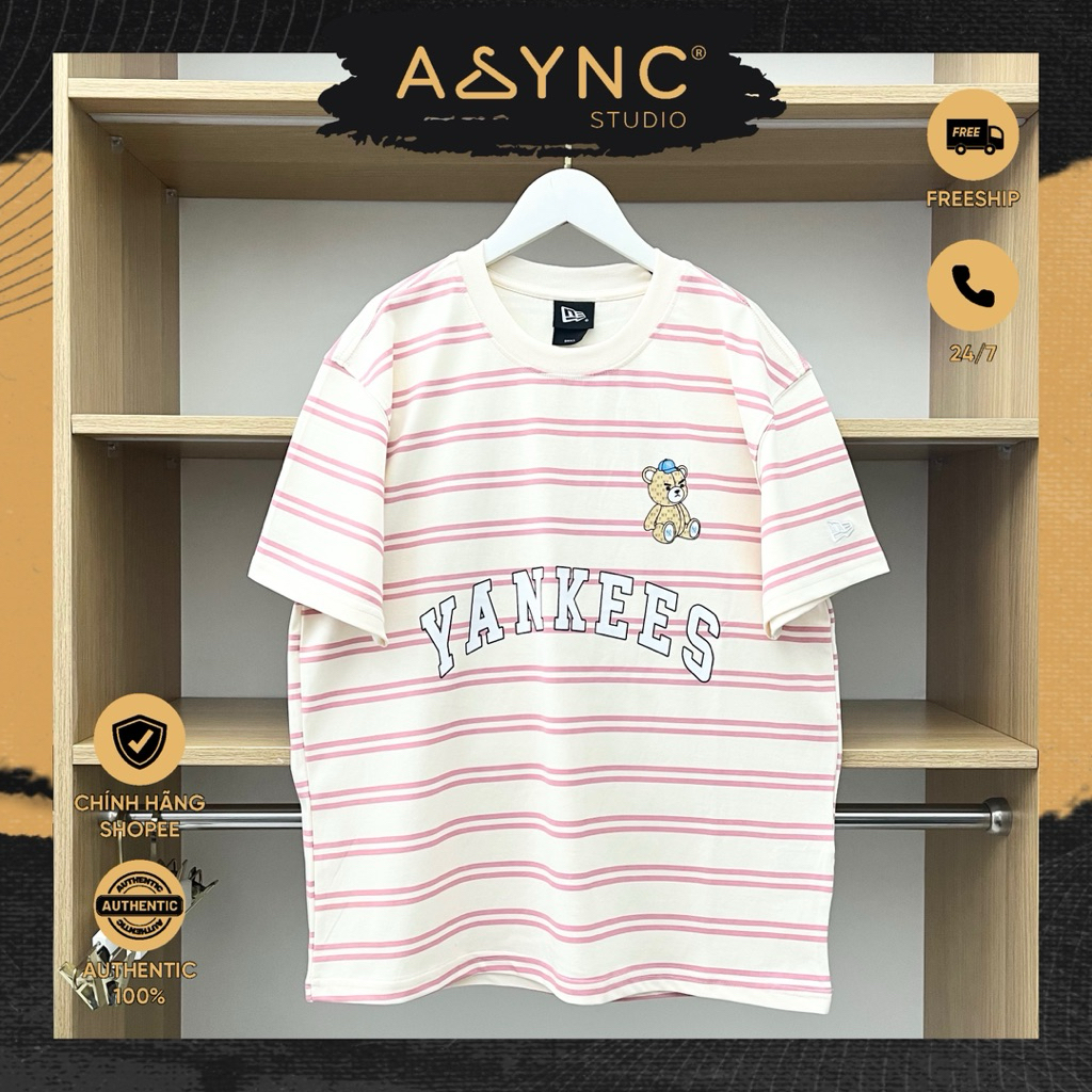 Áo Thun New Era NY New York Yankees Gấu Kem Sọc Hồng CODE: 18985225 - Async Studio