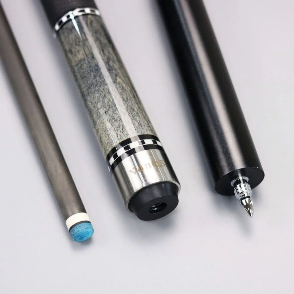 Cơ bida Carbon VanQS Cao Cấp - Ngọn Carbon 12.5mm Chống Cong Vênh, Chuôi Gỗ Maple - Cơ Bida Pool 8-9