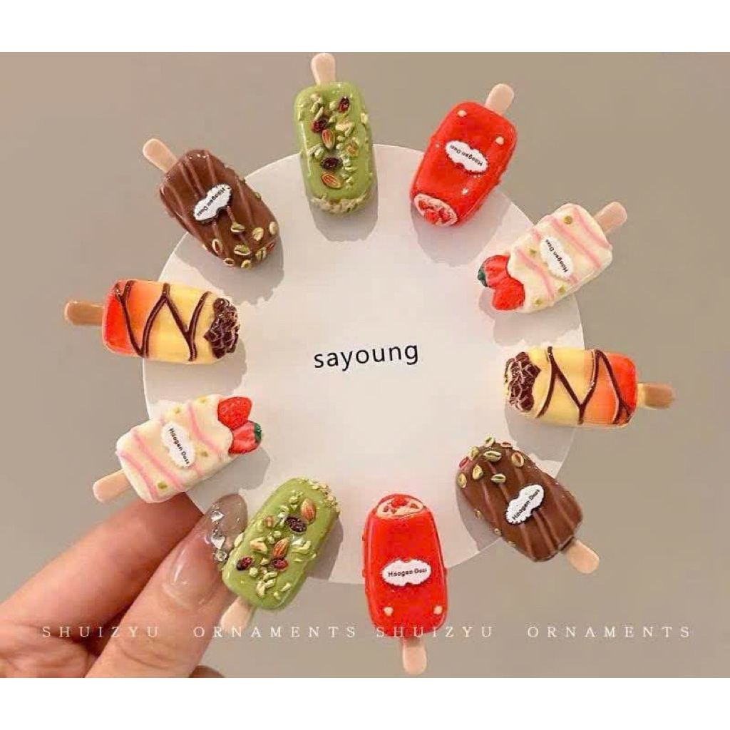 kẹp tóc hình kem cho các bé,kẹp tóc kem, kẹp tóc mái, phụ kiện kẹp toc