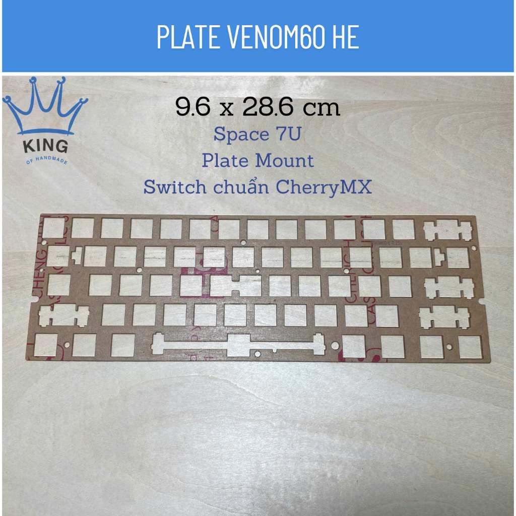 [VENOM 60HE Plate] [PCB Mount] [Plate Mount] - Switch Housing 14mmx14mm bằng mica trong 1.5mm.