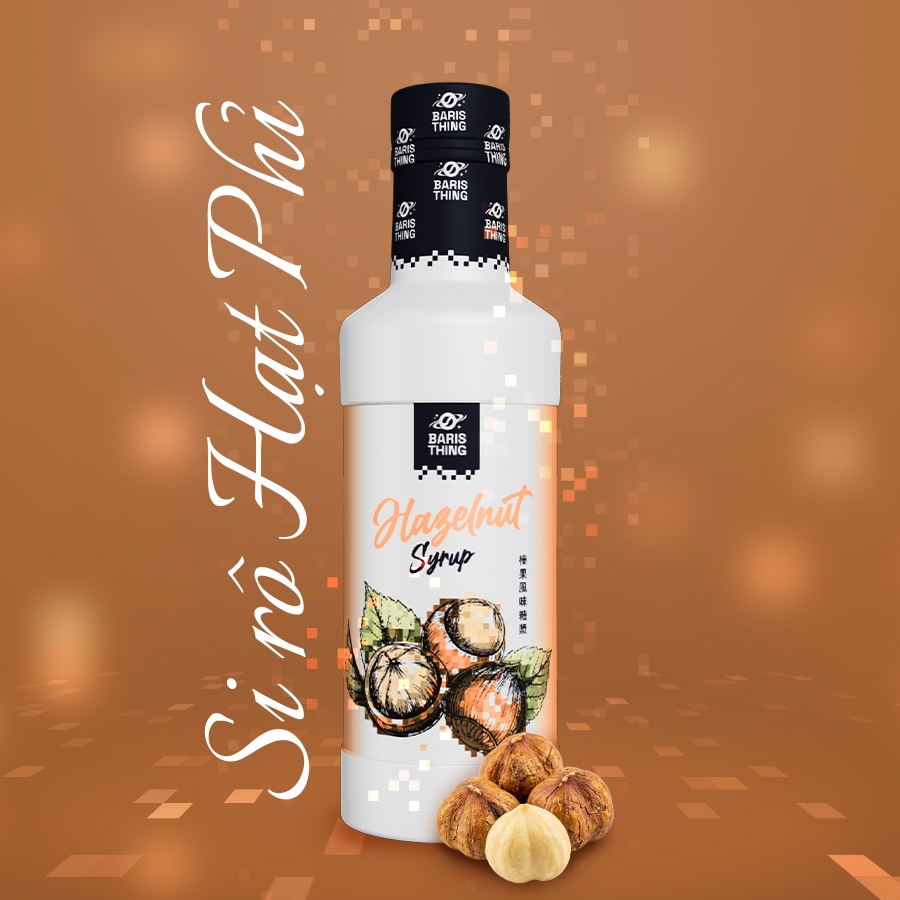 Siro Hạt Phỉ (1000g/chai) - Hazelnut Syrup - Baristhing -Nguyên Liệu Pha Trà Cà Phê - Rey Cafe