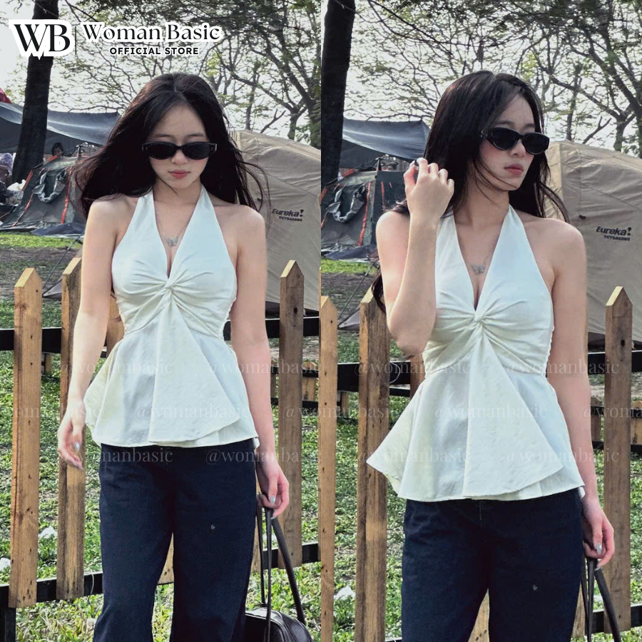 Áo yếm nữ WOMAN BASIC xoắn ngực lưng chun co dãn CÓ MÚT chất gió thô AY09 | BigBuy360 - bigbuy360.vn