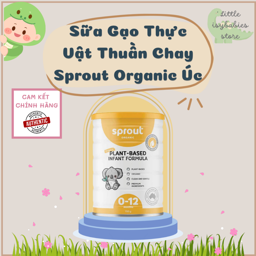 (Air Úc date 2027) SỮA GẠO SPROUT ORGANIC PLANT BASED FORMULA 700G – HÀNG ÚC - THUẦN CHAY