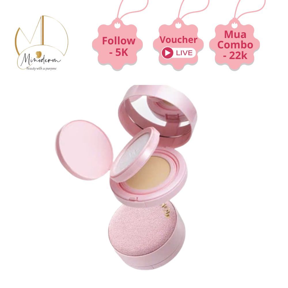Cushion kèm phấn phủ 2in1 MENOW Light Makeup Powder Cushion Powder Cream  kiềm dầu, dưỡng ẩm 17g