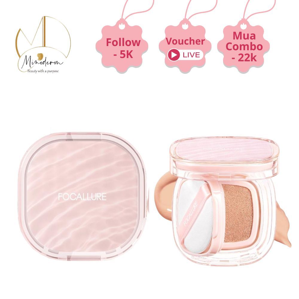 Phấn nước BB FOCALLURE INK LASTING MATTE CUSHION lâu trôi, độ che phủ cao, SPF50 PA++++ 12g F35
