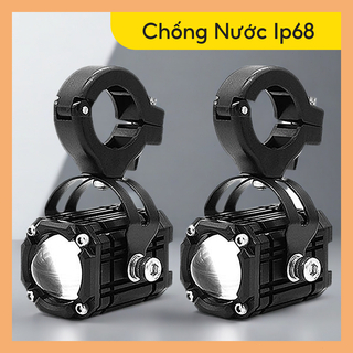 Đèn Trợ Sáng Bi Cầu Mini W2 12-80V Xe Máy Xe Điện 4 Chế Độ Tích Hợp Auto Passing Siêu Sáng