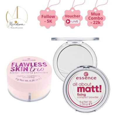 Phấn phủ ESSENCE kiểm soát bóng nhờn, hấp thụ dầu thừa, làm mịn, đều màu.