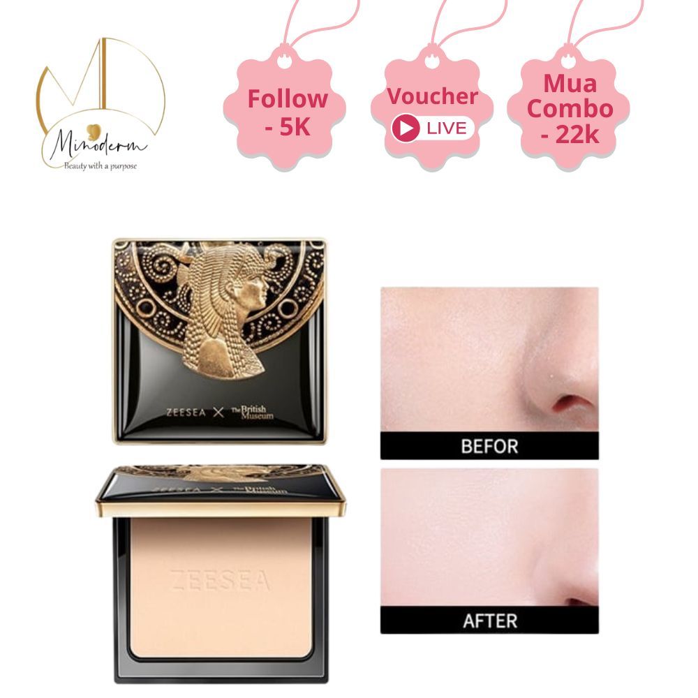 Phấn phủ trang điểm ZEESEA chống thấm nước kiềm dầu phong cách Anh Quốc bảo tàng cổ điển 8g