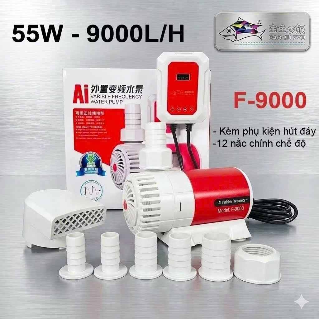 Máy Bơm Baoyu BY-F9000 (55W - 9000L/H) 12 Cấp Độ, Tiết Kiệm Điện Cho Bể Cá Cảnh