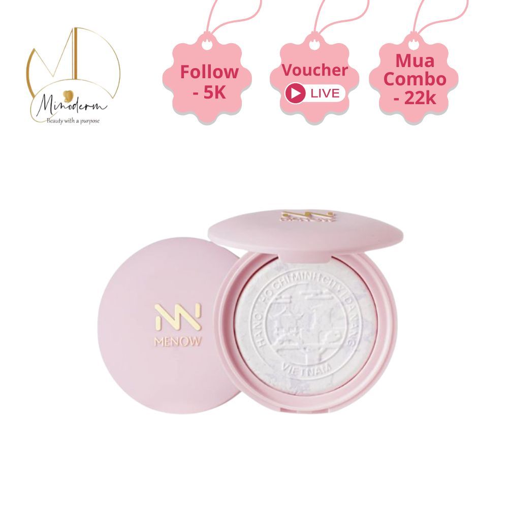 Phấn phủ Menow dạng nén thủy tinh, bản Việt Nam đặc biệt, mỏng nhẹ tự nhiên