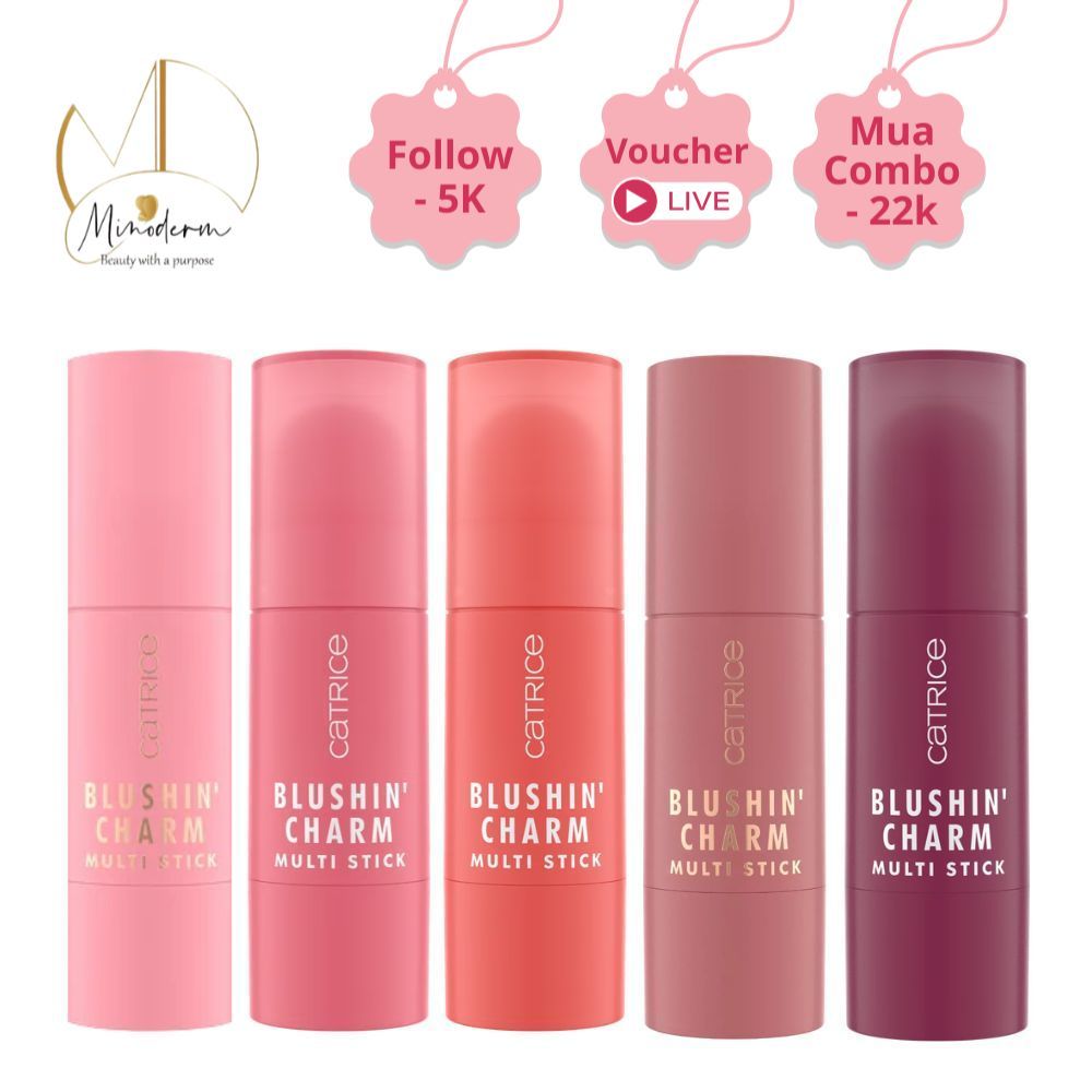 Thỏi má hồng Catrice 3in1 cho má - môi - tạo khối Blushin' Charm Multi Stick