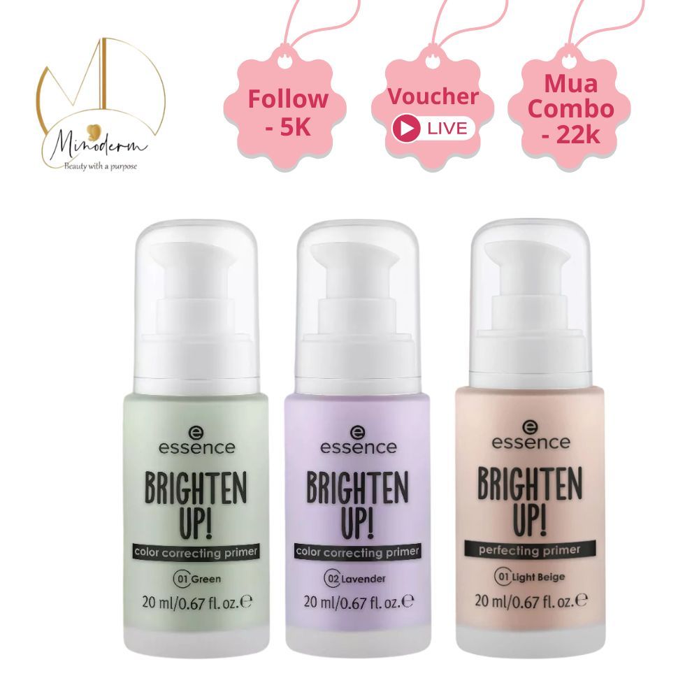 Kem lót ESSENCE BRIGHTEN UP! Primer giúp làm đều màu da, che phủ lỗ chân lông.