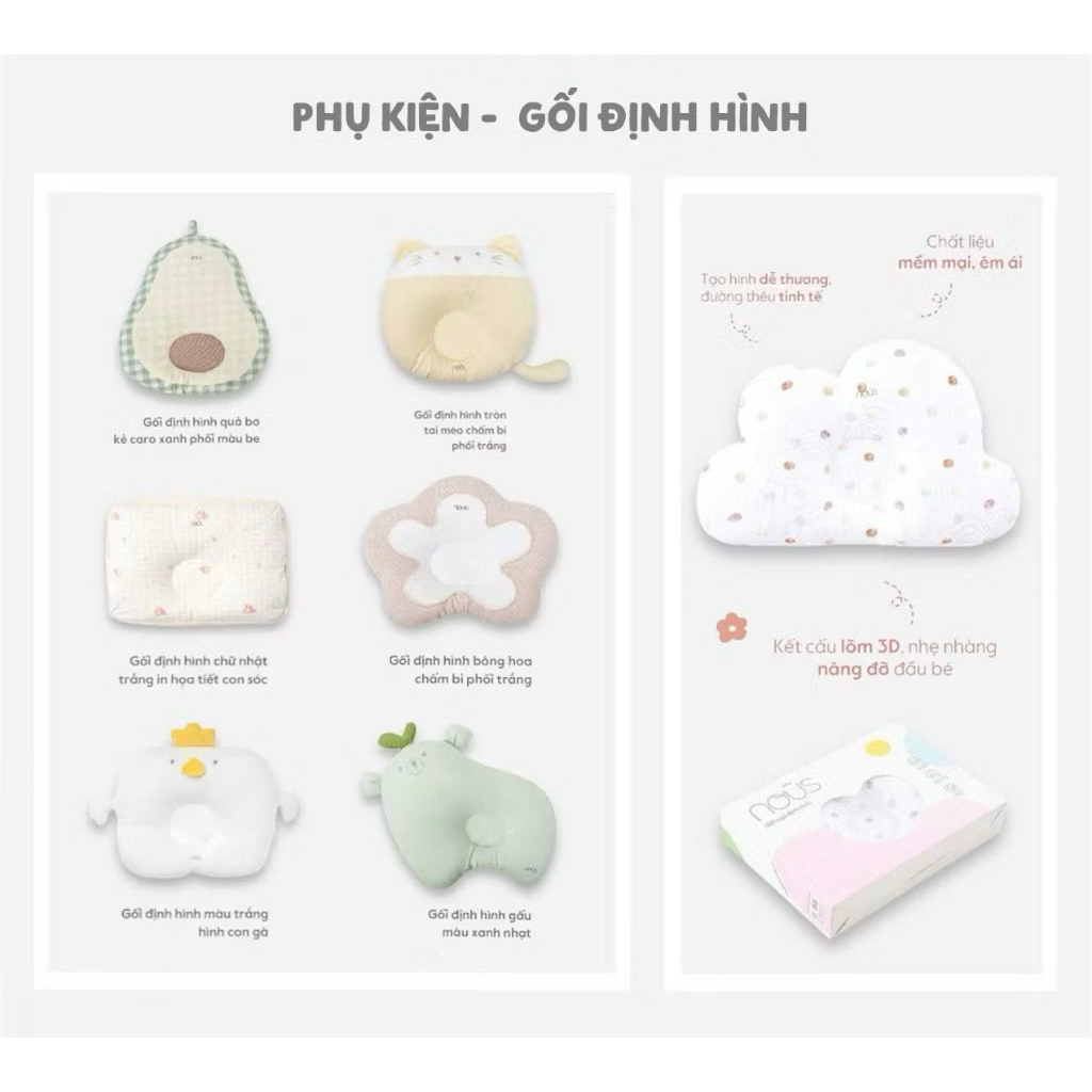 (Nhùn nhùn)GỐI NOUS BÔNG VẢI XÔ COTTON TỰ NHIÊN