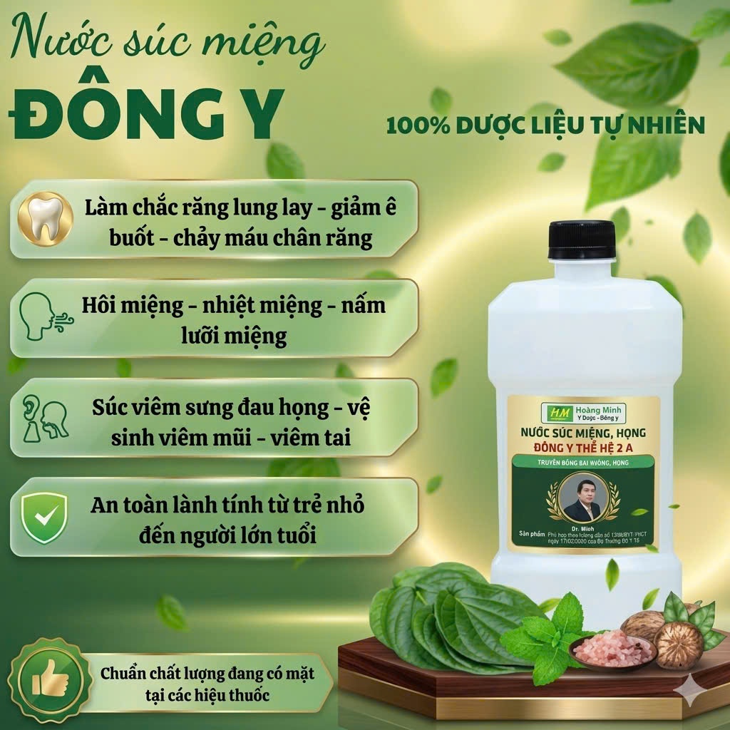 [Nước súc miệng Đông y 2A ] Viêm lở loét,đau họng,hôi miệng- răng lung lay,chảy máu ê buốt