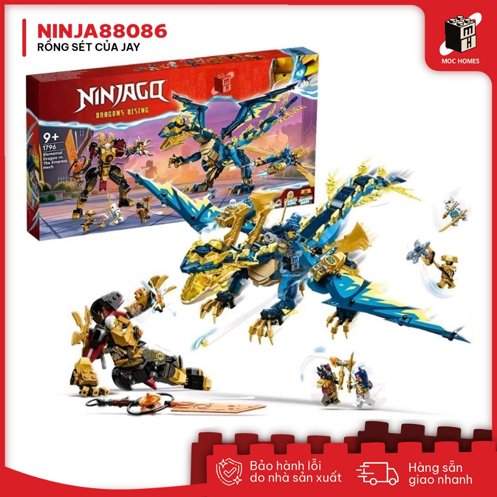 [NEW] Đồ chơi lắp ráp Ninja go SS 17 Dragon's Rising Rồng sét của Jay 1796 | 8096 | 88086 | 11096