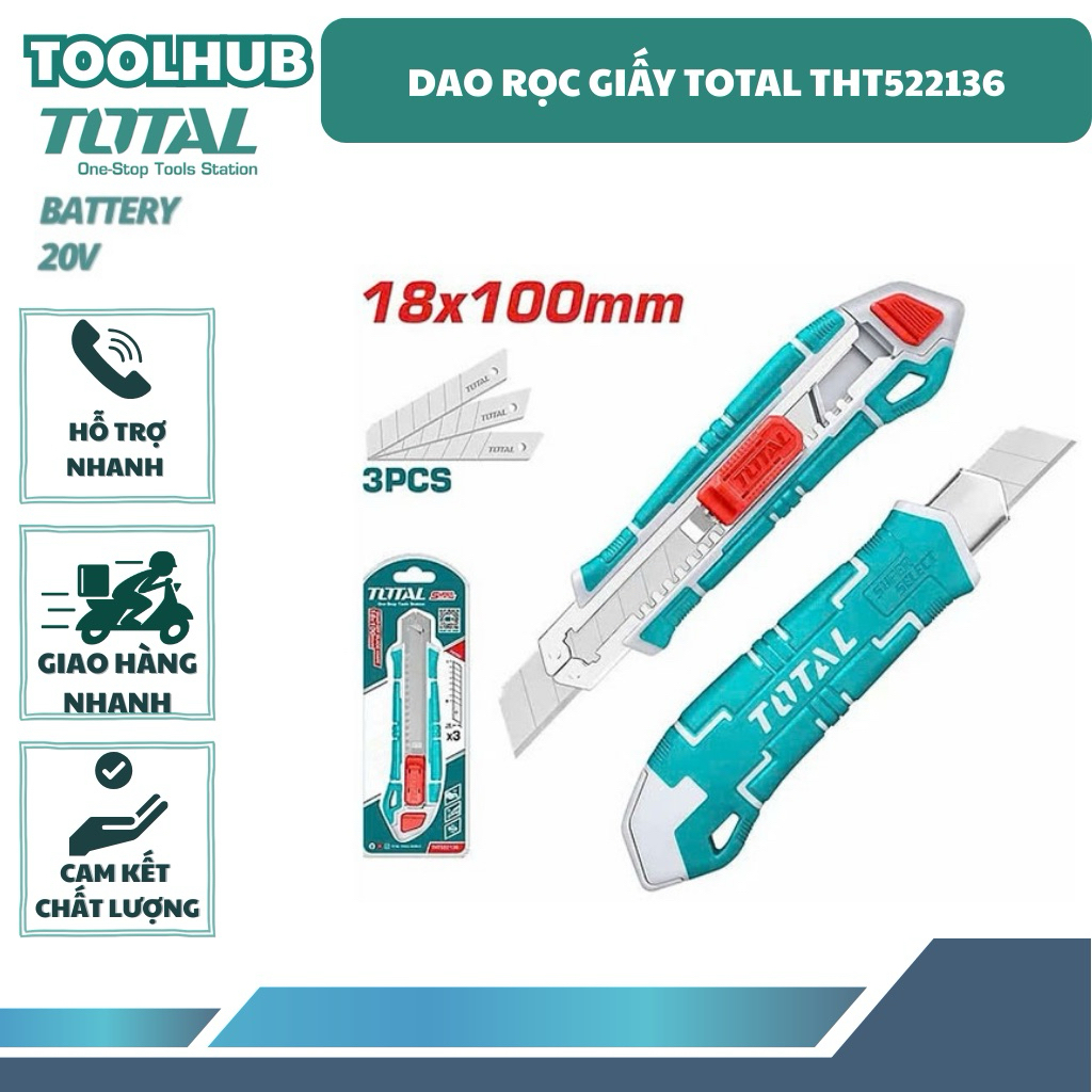 TOTAL Dao rọc giấy Total THT522136 18x100mm