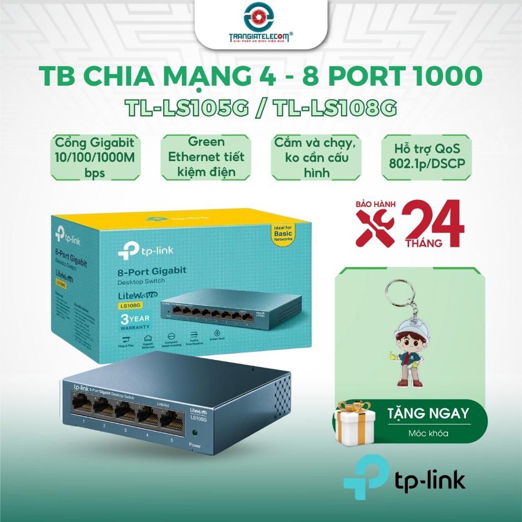 Bộ Chia Mạng Switch TP-Link LS105G 5 Cổng | LS108G 8 Cổng 10/100/1000Mbps để bàn - TRANGIATELECOM