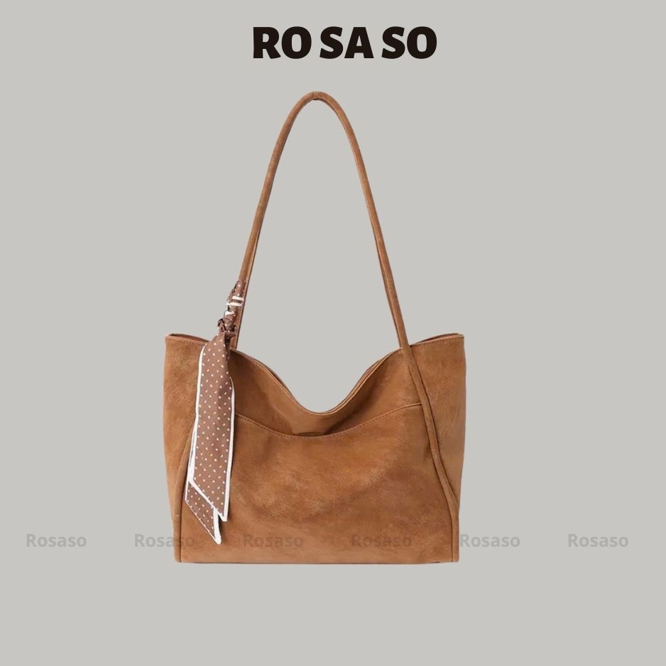 Túi  Xách Tote Nữ Đeo Vai Bassic Form Lớn Da Nhung Đựng Laptop Đi Làm Đi Học ROSASO TX81