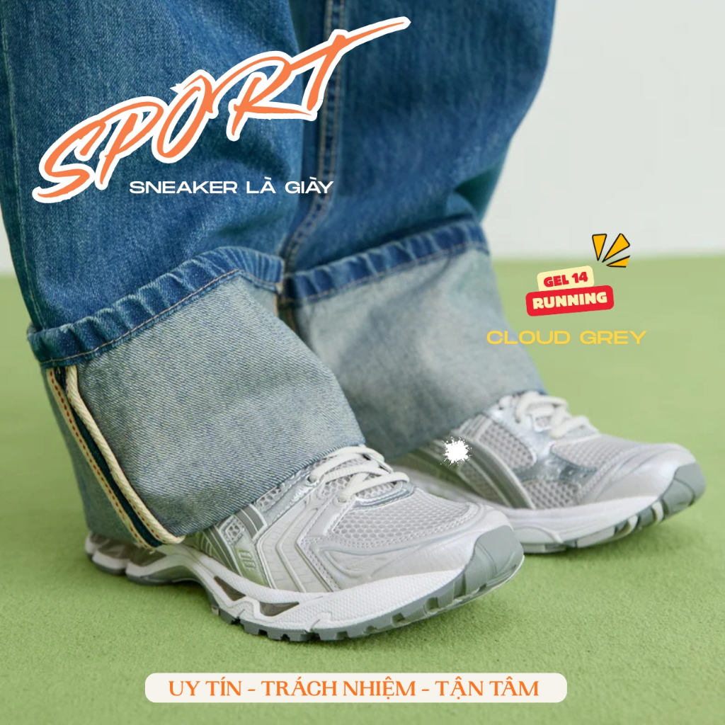 Giày Thể Thao Nam Nữ Màu Cloud Grey - Sneaker Running Kayano 14