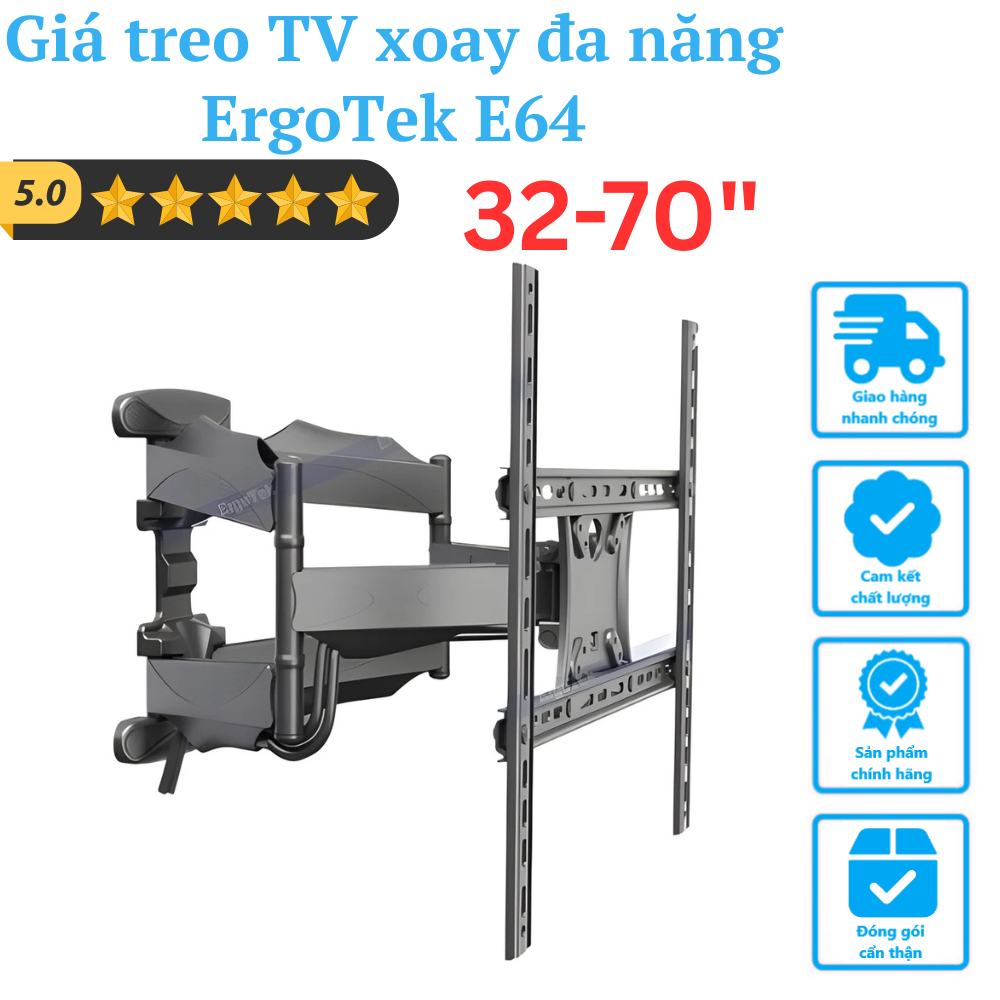 Giá treo TV ErgoTek xoay đa nâng E64 32″-70″ inch
