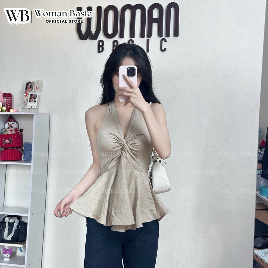 Áo yếm nữ WOMAN BASIC xoắn ngực lưng chun co dãn CÓ MÚT chất gió thô AY09 | BigBuy360 - bigbuy360.vn