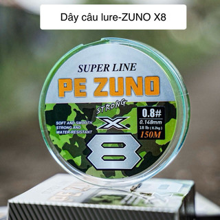 Dây câu lure ZUNO X8 mẫu mới dây mịn dai màu xanh