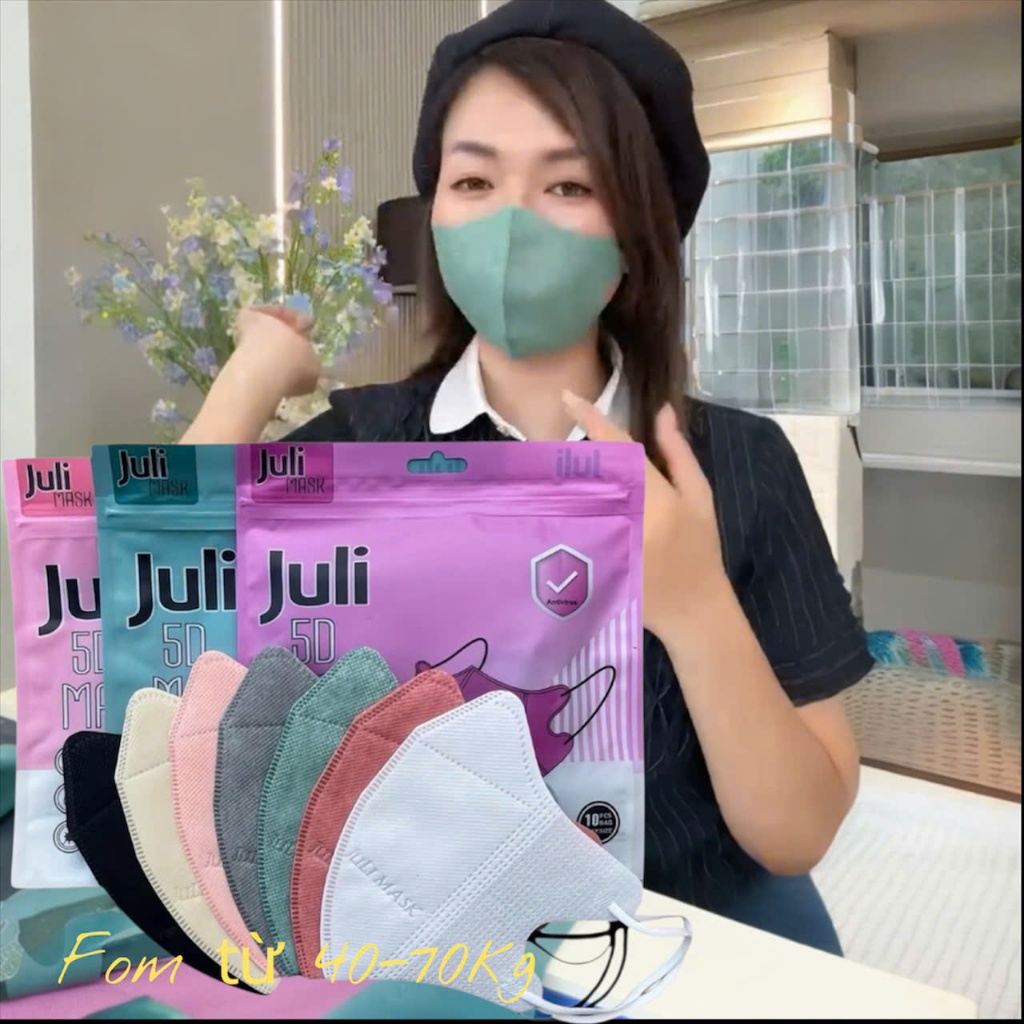 Sỉ 200 Cái 5D Tặng 50 Cái Khẩu Trang 5D 3 Lớp Giấy Kháng Khuẩn Chống Nắng, Bụi Mịn Tia UV