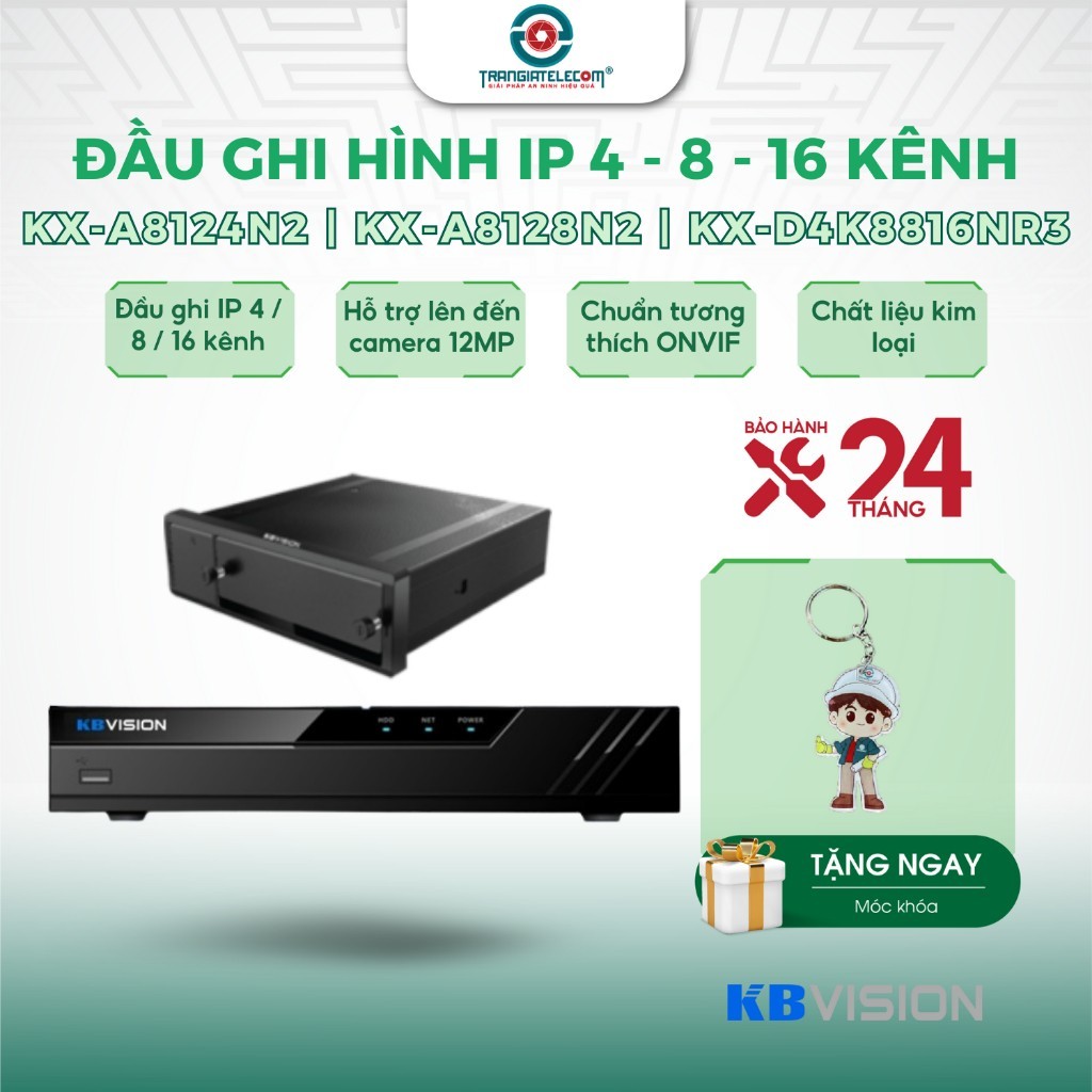 Đầu ghi hình camera IP KBVISION 4 kênh | 8 kênh KX-A8128N2 | 16 kênh phân giải cao  - TRANGIATELECOM