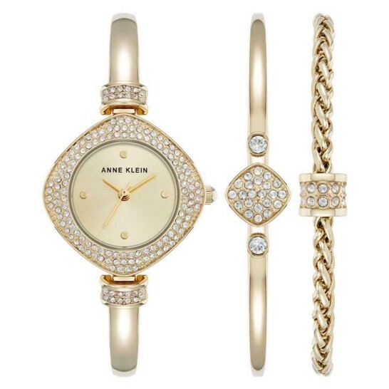 Set Đồng Hồ Và Vòng Đeo Tay Nữ Anne Klein AK-5228GPST
