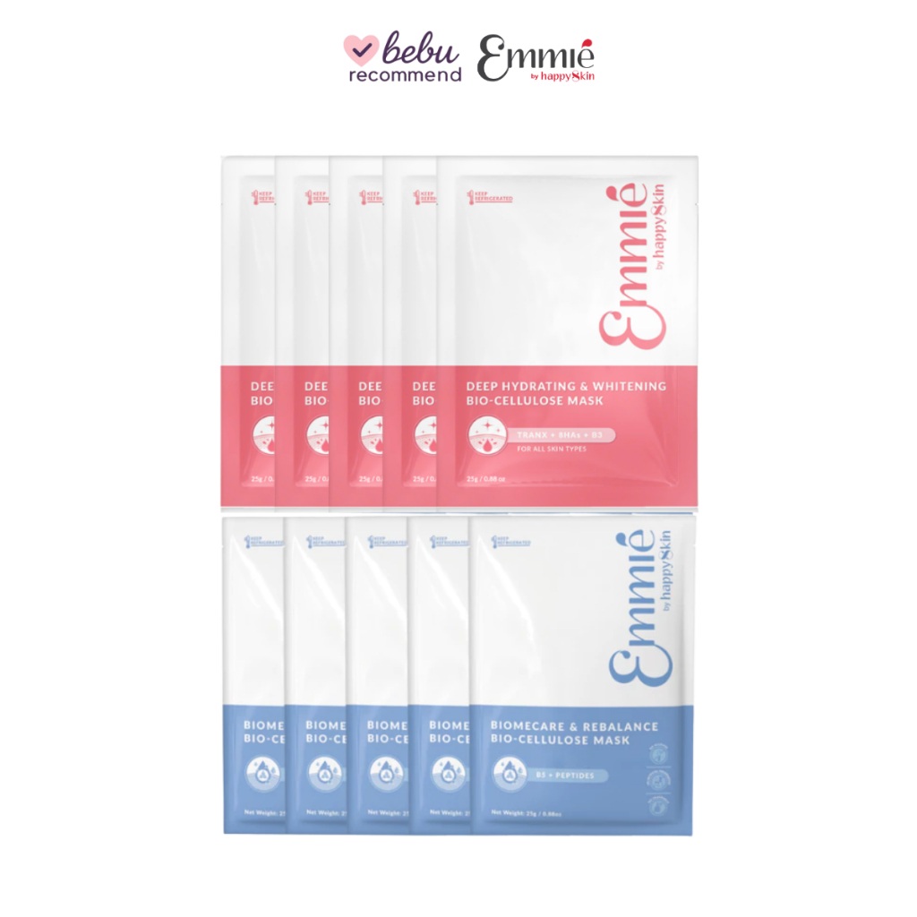 [BEBU] Hộp 10 Miếng Mặt Nạ Emmie Sinh Học Phôi Dừa Bio Cellulose – Emmie by HappySkin (5 mask B5 + 5