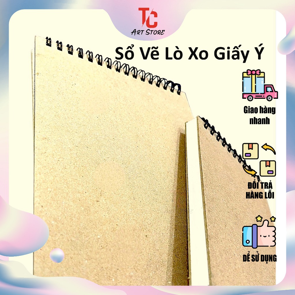 Sổ Vẽ Lò Xo Giấy Ý Cao Cấp (A5/300gsm & A6/200gsm) - Chuyên Dụng Cho Watercolor & Sketching