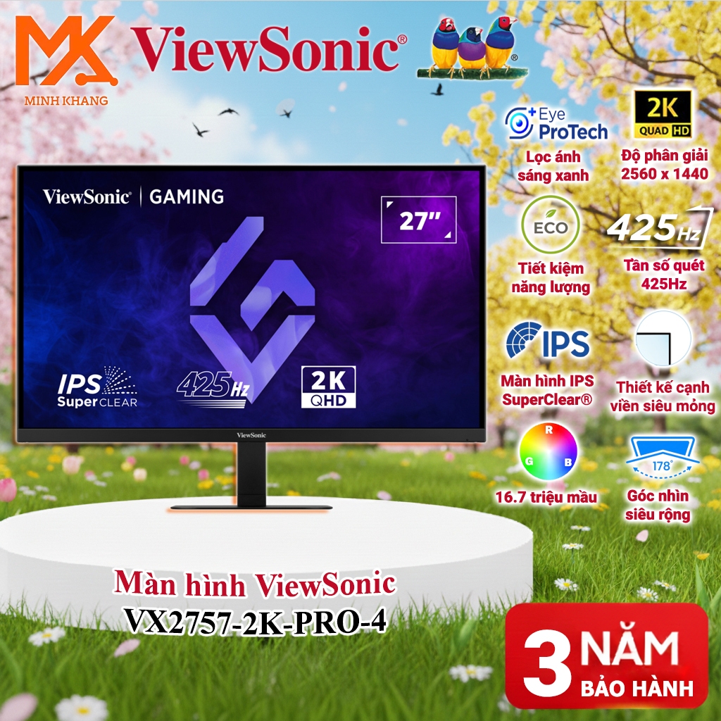 Màn Hình ViewSonic VX2757-2K-PRO-4 27” 2K QHD IPS | 420Hz | 1ms | HDR10 | Gaming Monitor Chính Hãng
