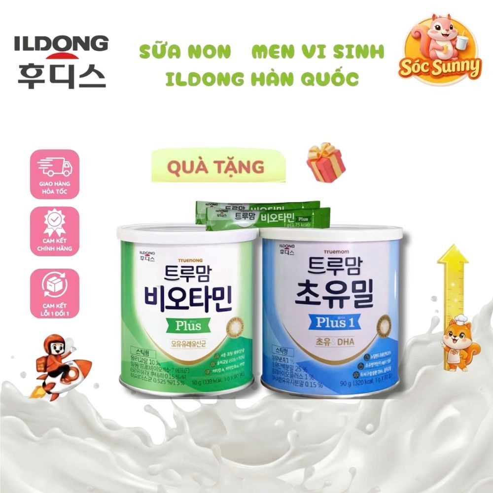 (Combo) Sữa Non Ildong Plus 1 & Men Vi Sinh Ildong Hàn Quốc - Hỗ Trợ Tăng Đề Kháng, Giúp Bé Ăn Ngon