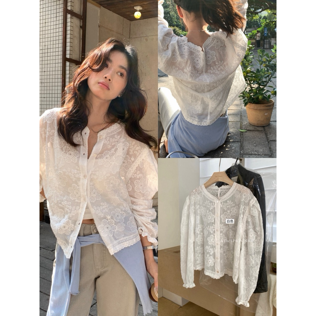 𝐢𝐦𝐜𝐡𝐢𝐜.𝟐𝟐𝐬 | Áo Sơ Mi Boi Thêu The Limon Phong Cách Hàn Quốc Thời Trang Nữ