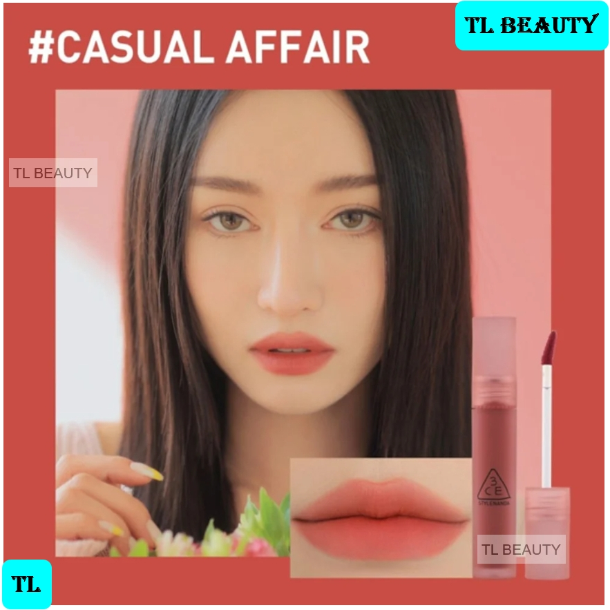 3CE Blur Water Tint #Casual Affair  –  Son kem lì Hàn Quốc màu Hoa hồng khô 4.6g