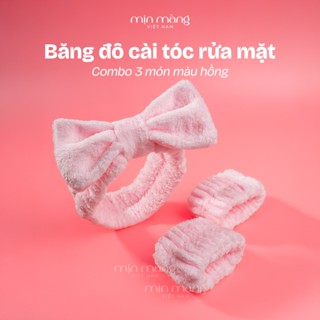 Băng Đô Cài Tóc Rửa Mặt Skincare [COMBO 3 MÓN] Gồm 1 Bờm + Set 2 Đeo Cổ Tay MỊN MÀNG VIỆT NAM
