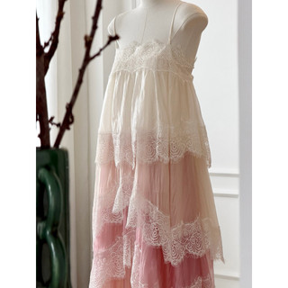 váy maxi tơ phối ren nhiều tầng QuinC maxi