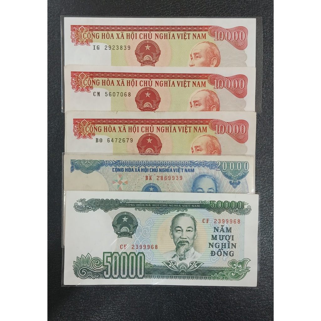 Sưu tầm 50k, 20k, 10k, 5k xưa số đẹp 68, 79, 86
