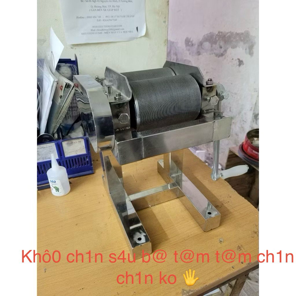 Máy Thái Bì Heo Bì Lợn quay tay đa năng inox| Máy cắt bì heo loại lớn