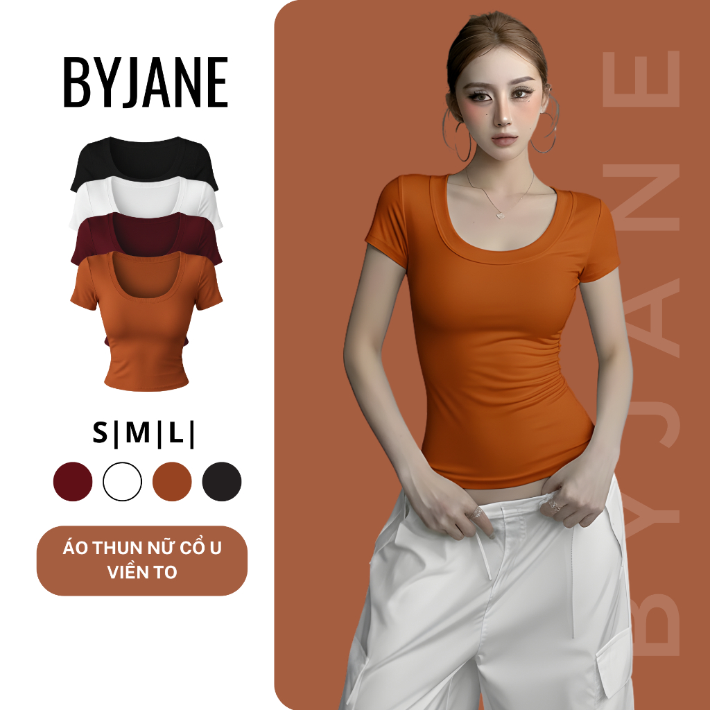 (MỞ BÁN) Áo Thun Nữ Cổ U Viền To Ôm Body Co Giãn 4 Chiều Tôn Dáng BYJANE - 272 | BigBuy360 - bigbuy360.vn