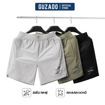 Quần Đùi Thể Thao Nam GUZADO Chất Kaki Gió Dày Dặn, Trẻ Trung, Cạp Chun Dây Rút Linh Hoạt MSR2603-MASA26S012