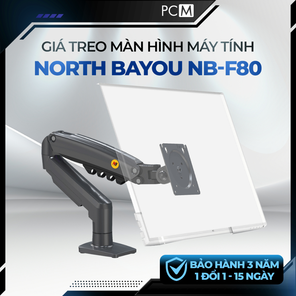 Tay Treo Màn Hình North Bayou NB-F80 | Giá Đỡ Màn Hình Gắn Bàn | Phụ Kiện Setup Góc Làm Việc