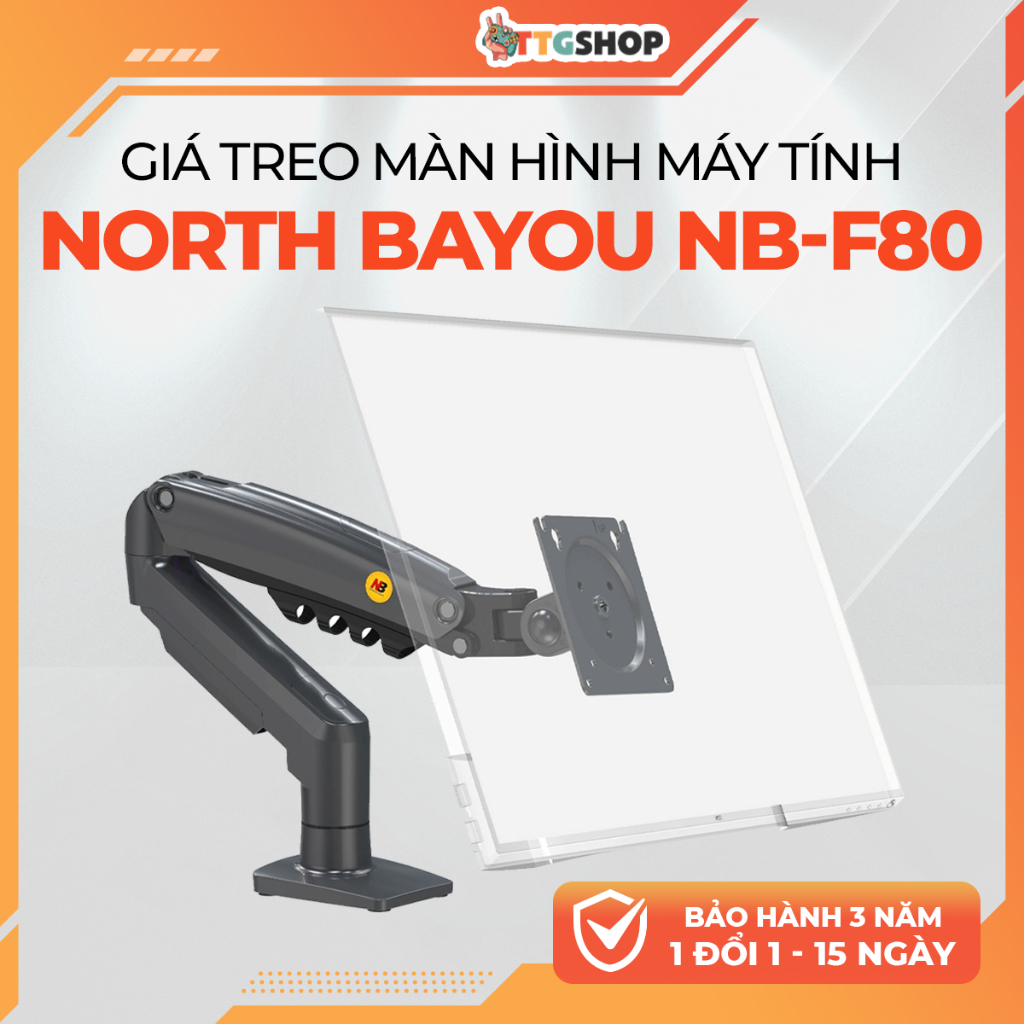 Giá Treo Màn Hình Máy Tính North Bayou NB-F80 | 17-30 Inch, Tải Trọng 9Kg | Arm Monitor