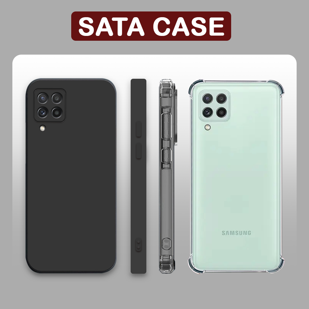 Ốp lưng cho Samsung Galaxy A22 4G / A22 5G / M22 4G/ M32 trong suốt chống sốc, đen nhám tpu cho điện
