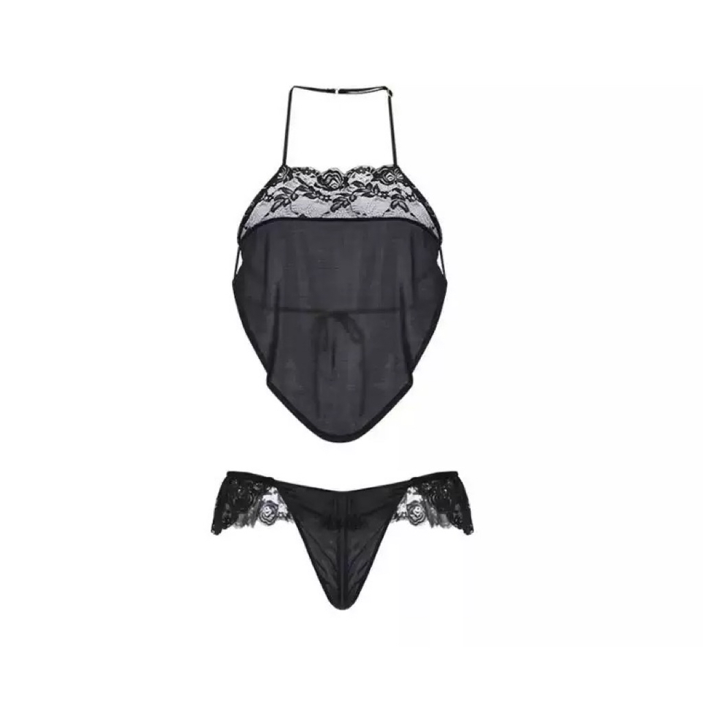 Đồ lót sexy, bộ đồ lót yếm lụa phối ren quyến rũ gợi cảm | BigBuy360 - bigbuy360.vn