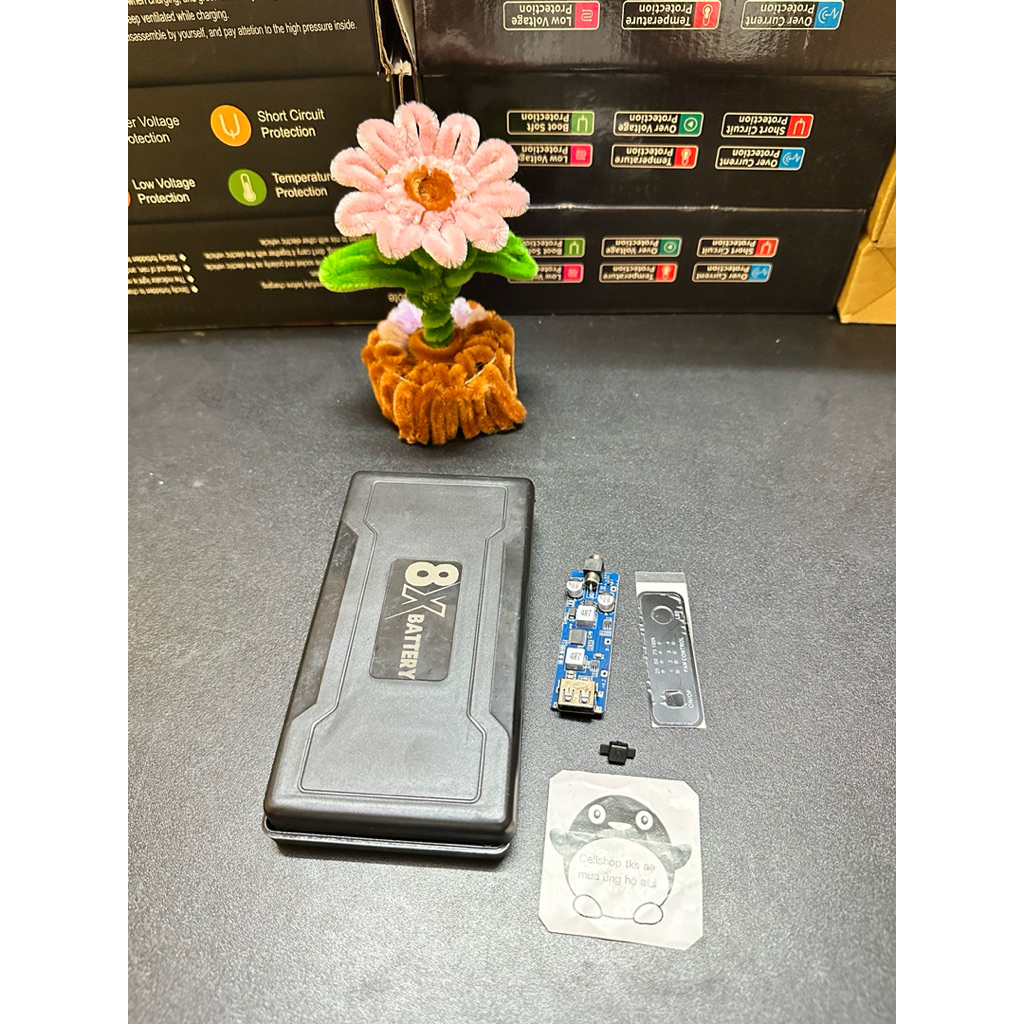 Vỏ+mạch thay thế pin áo điều hoà hệ 2s3p cell 18650 và 2s2p cell 21700 sạc 8,4v chuẩn pin li-on mạch