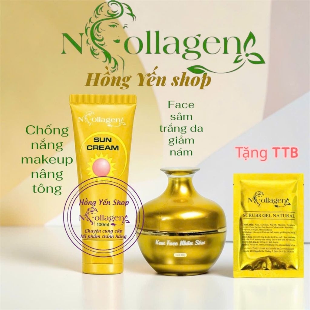 combo kem sâm+ chống nắng ncollagen